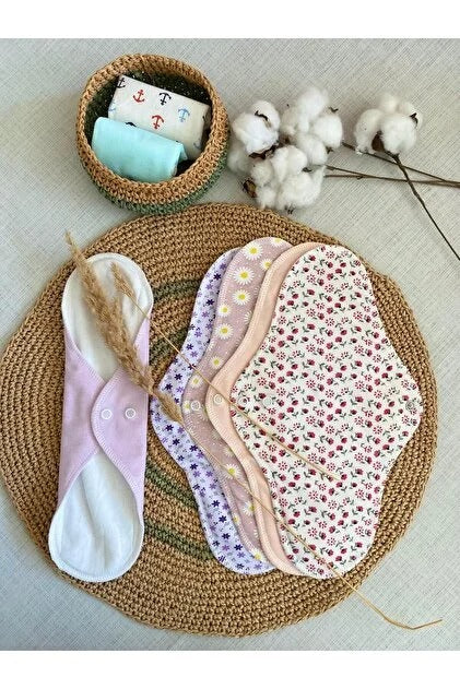 PureLuna Yıkanabilir Doğal Kadın Pedi Gece XL Lohusa 4'lü %100 Pamuk ve Bambu